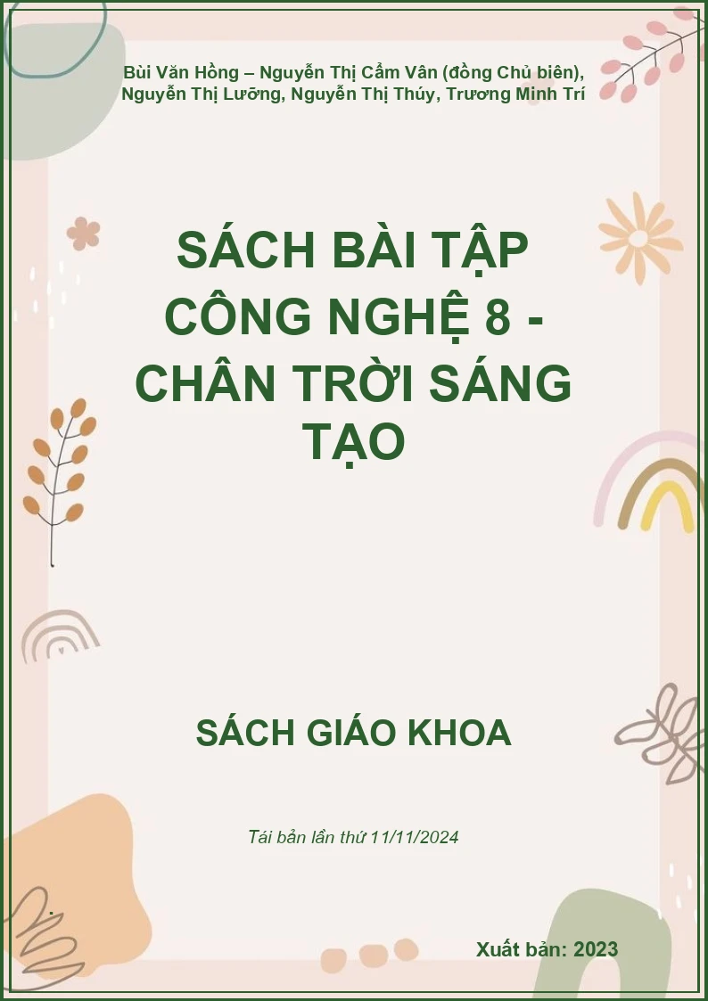 Sách bài tập Công nghệ 8 - Chân trời sáng tạo