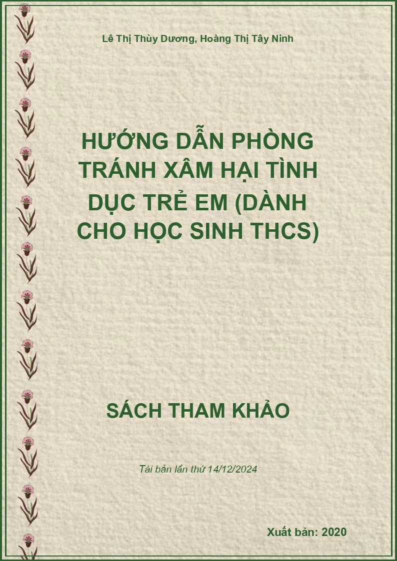 Hướng dẫn phòng tránh xâm hại tình dục trẻ em (Dành cho học sinh THCS)