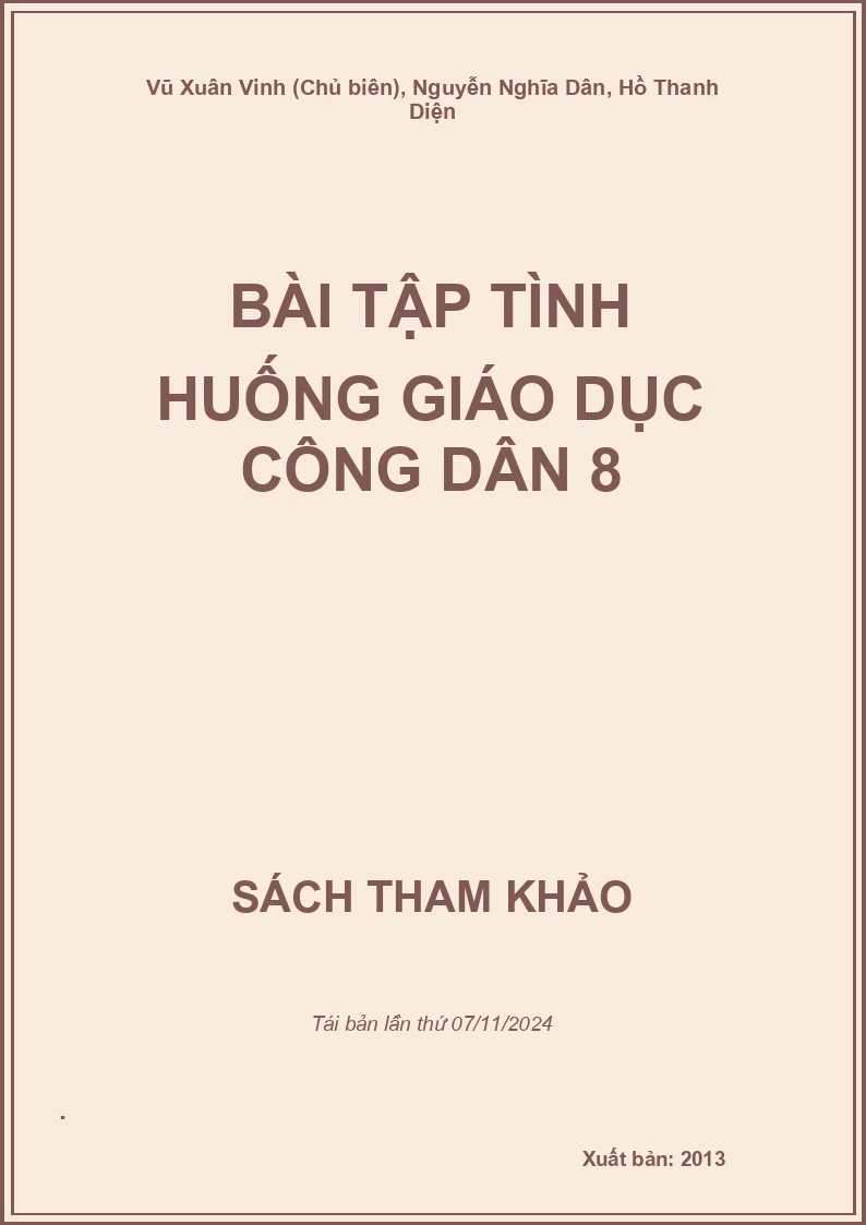 Bài Tập Tình Huống Giáo Dục Công Dân 8