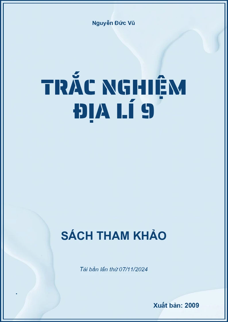 Trắc Nghiệm Địa Lí 9
