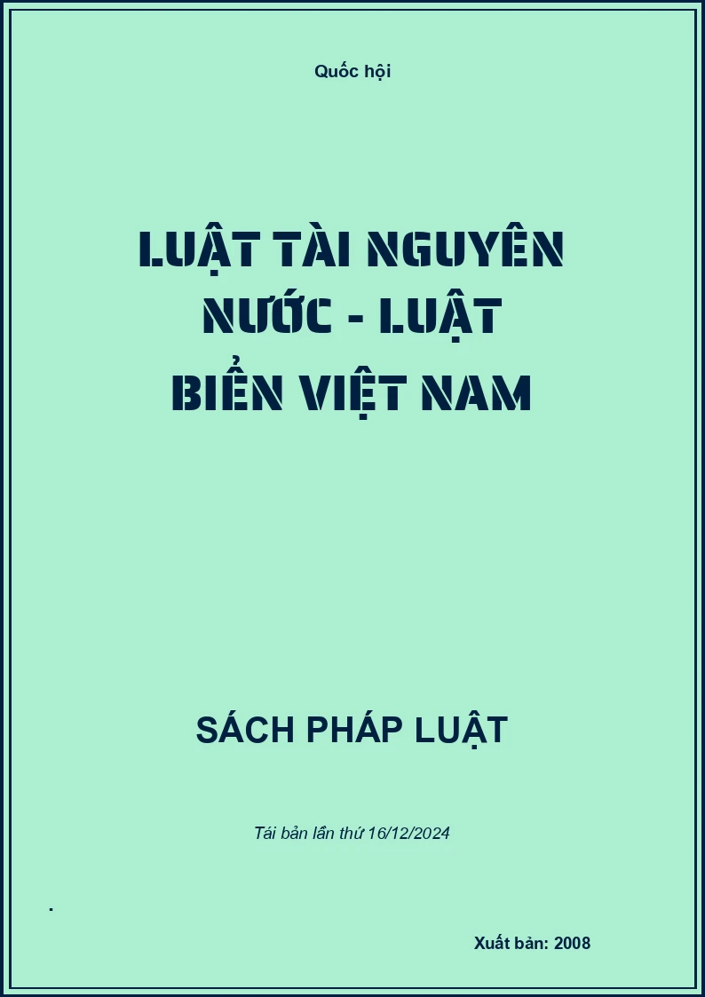 Luật Tài Nguyên Nước - Luật Biển Việt Nam