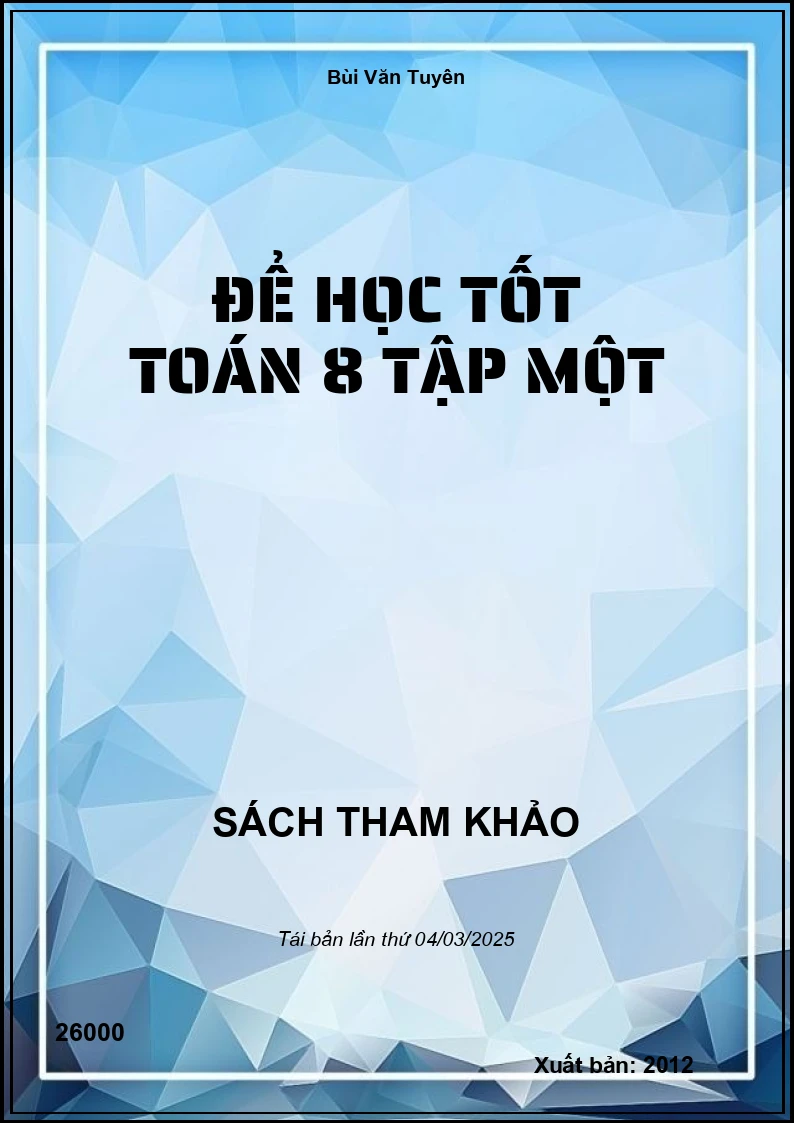 Để Học Tốt Toán 8 Tập Một