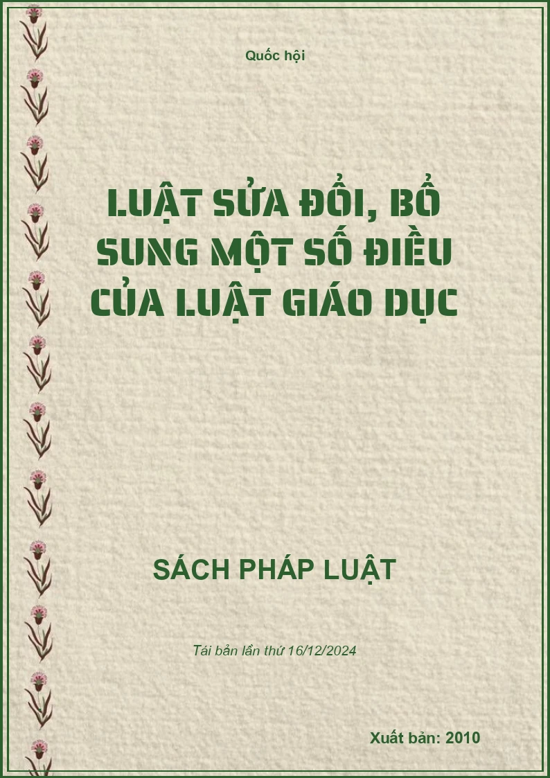 Luật Sửa Đổi, Bổ Sung Một Số Điều Của Luật Giáo Dục