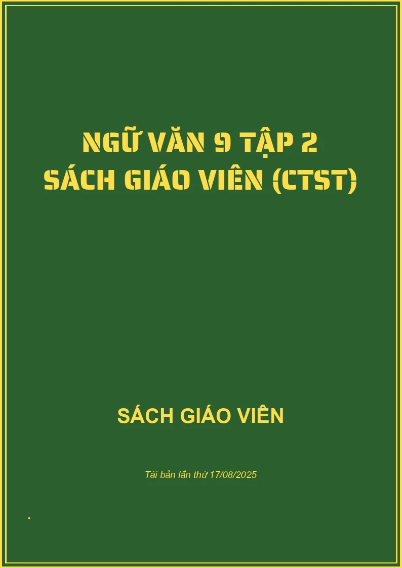 Ngữ Văn 9 tập 2 Sách giáo viên (CTST)