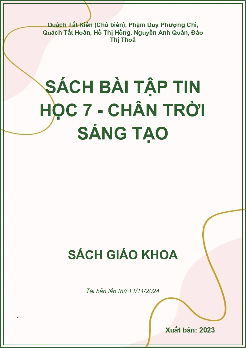 Sách bài tập Tin học 7 - Chân trời sáng tạo