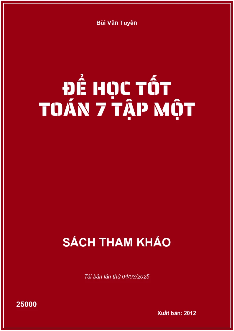 Để Học Tốt Toán 7 Tập Một