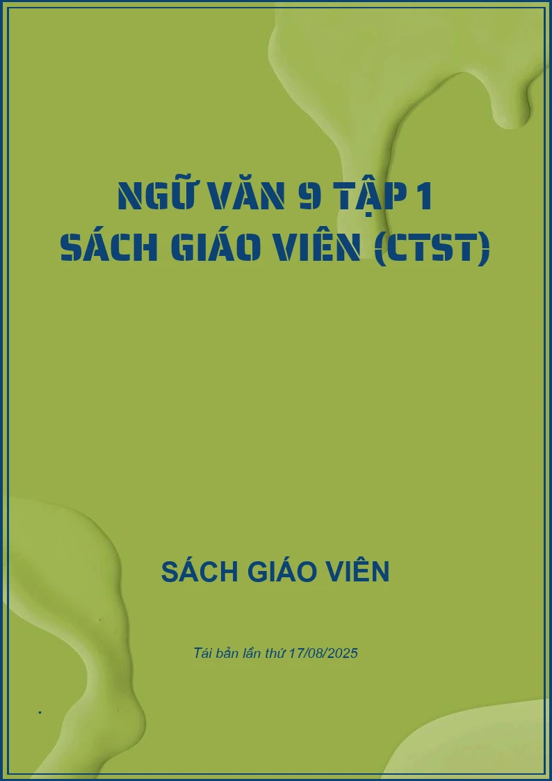 Ngữ Văn 9 tập 1 Sách giáo viên (CTST)