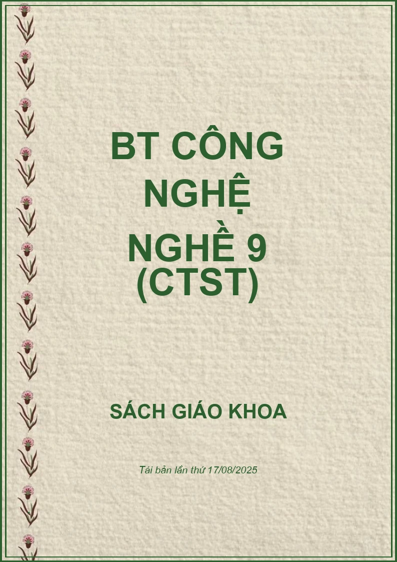 BT Công nghệ NGHỀ 9 (CTST)
