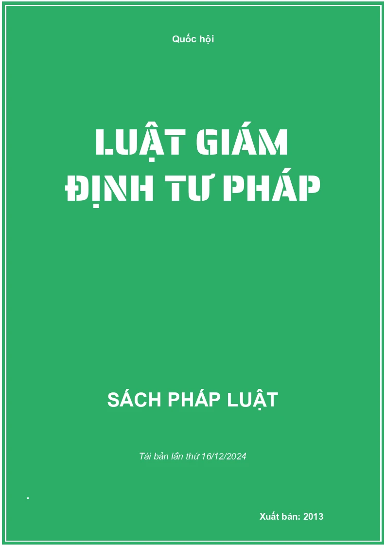 Luật Giám Định Tư Pháp