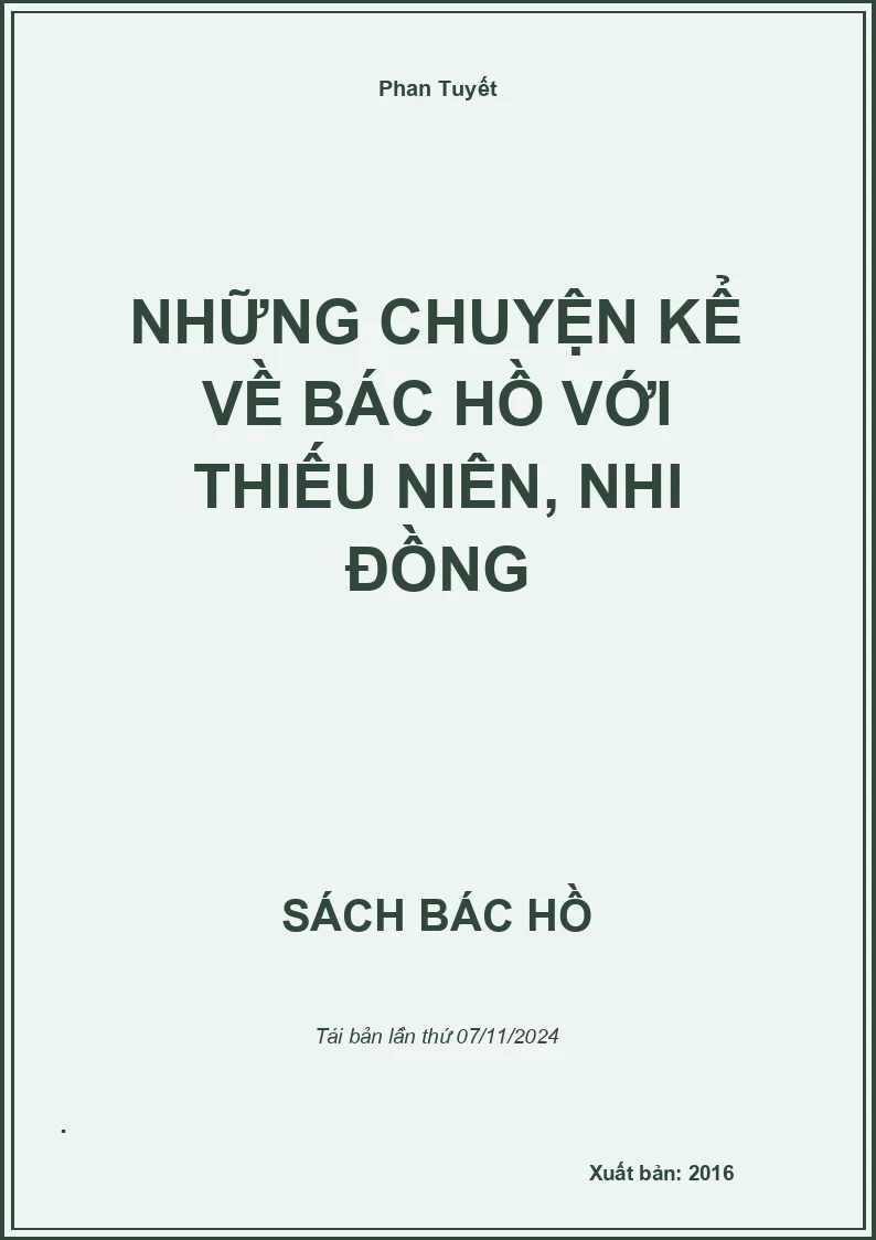 Những Chuyện Kể Về Bác Hồ Với Thiếu Niên, Nhi Đồng