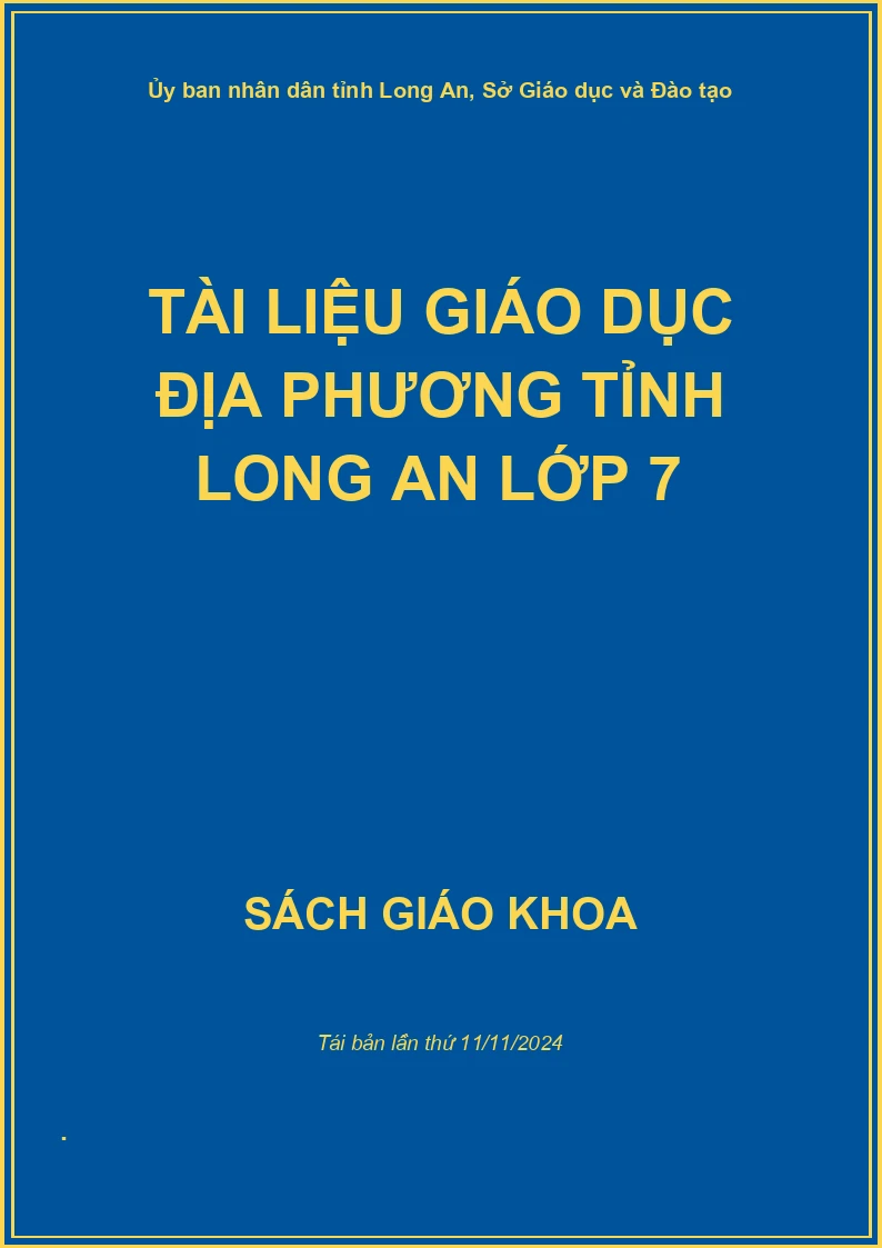 Tài liệu Giáo dục địa phương tỉnh Long An lớp 7