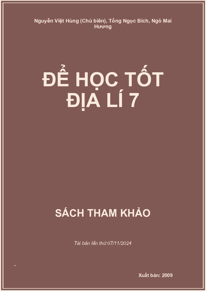 Để Học Tốt Địa Lí 7