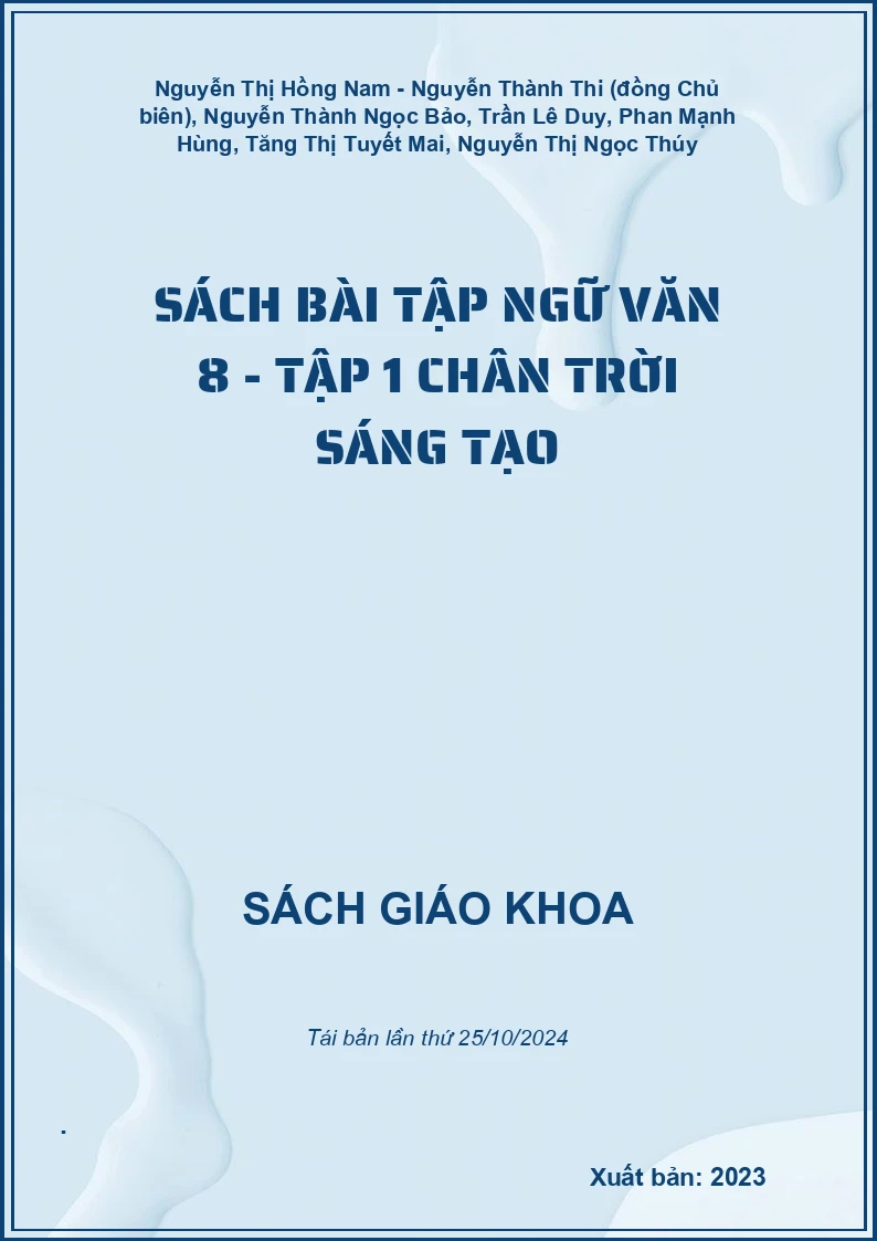 Sách bài tập Ngữ văn 8 - Tập 1 Chân trời sáng tạo