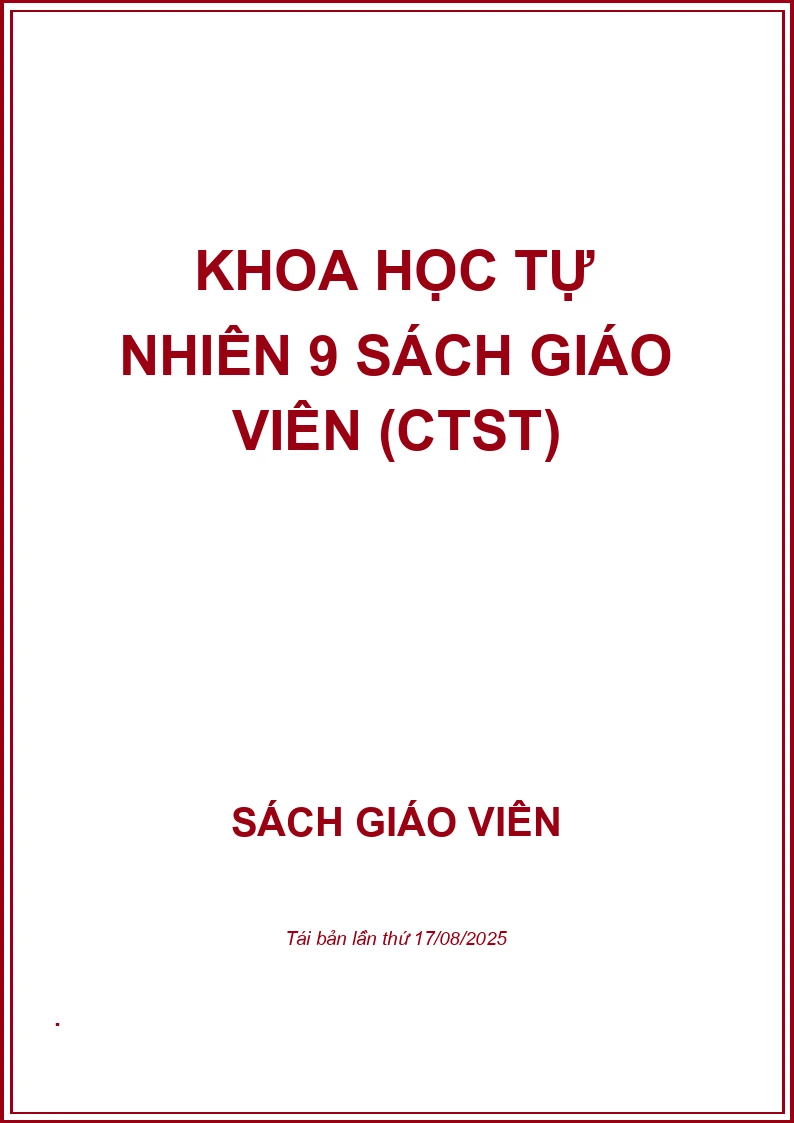 Khoa học Tự nhiên 9 Sách giáo viên (CTST)