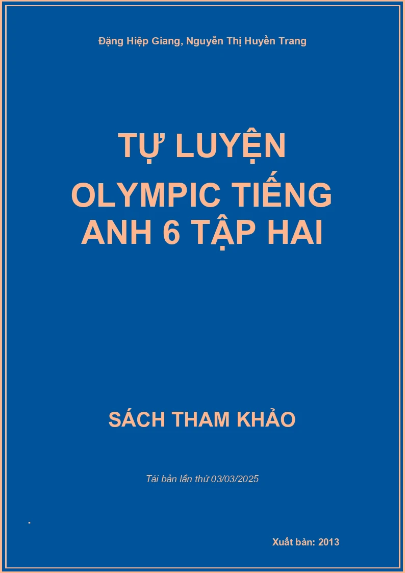 Tự Luyện Olympic Tiếng Anh 6 Tập Hai