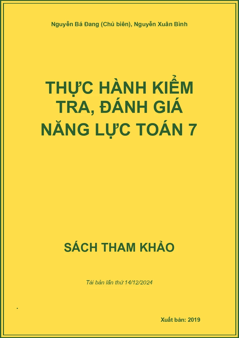 Thực hành Kiểm tra, đánh giá năng lực Toán 7