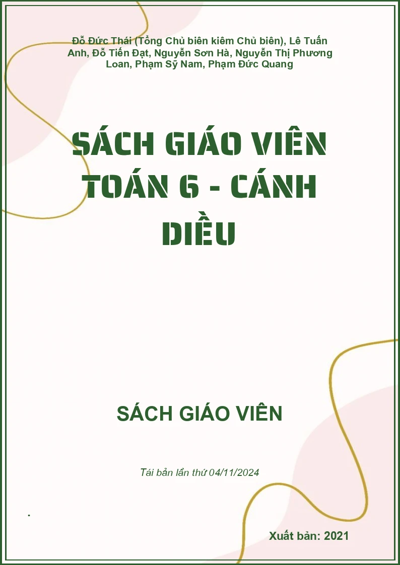 Sách giáo viên Toán 6 - Cánh diều