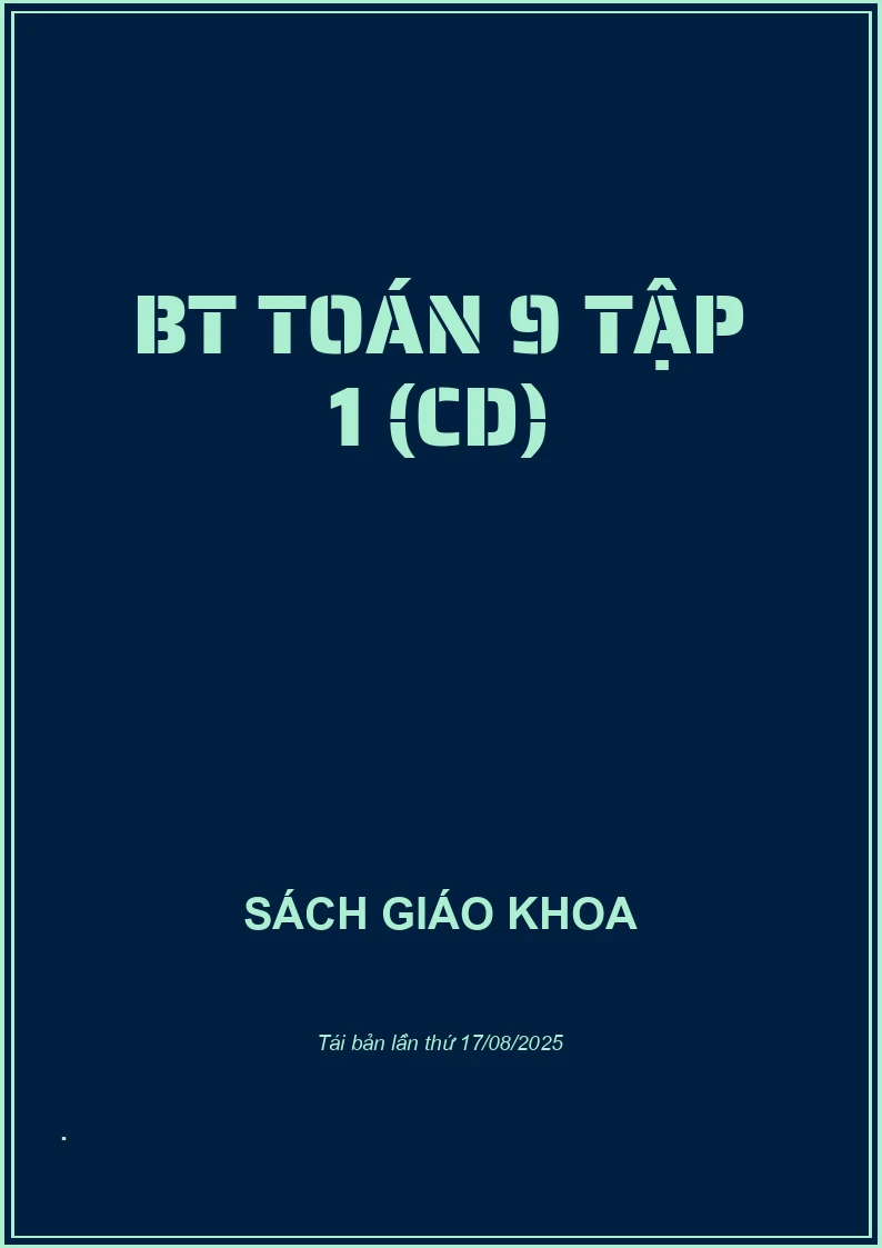 BT Toán 9 tập 1 (CD)