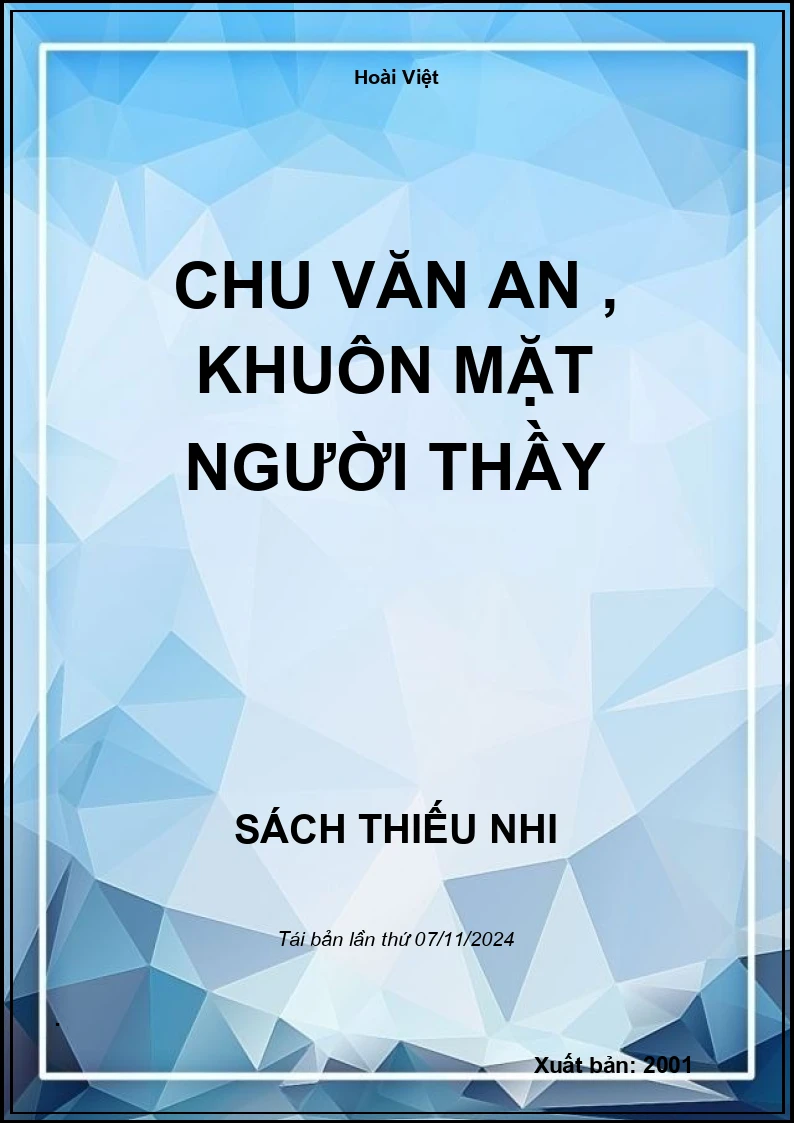 Chu Văn An , Khuôn Mặt Người Thầy