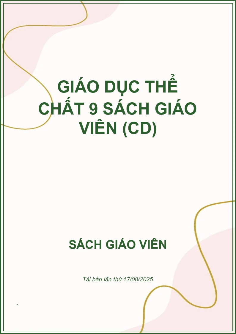 Giáo dục thể chất 9 Sách giáo viên (CD)