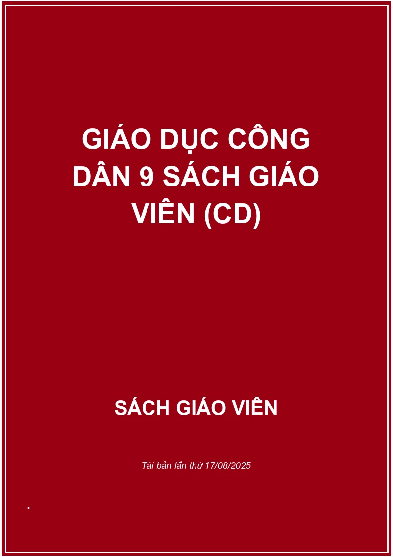 Giáo Dục Công Dân 9 Sách giáo viên (CD)