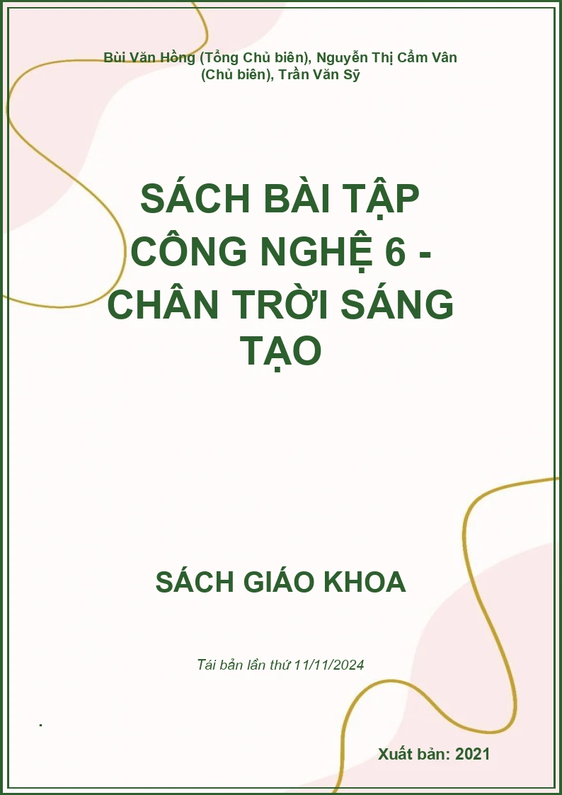 Sách bài tập Công nghệ 6 - Chân trời sáng tạo