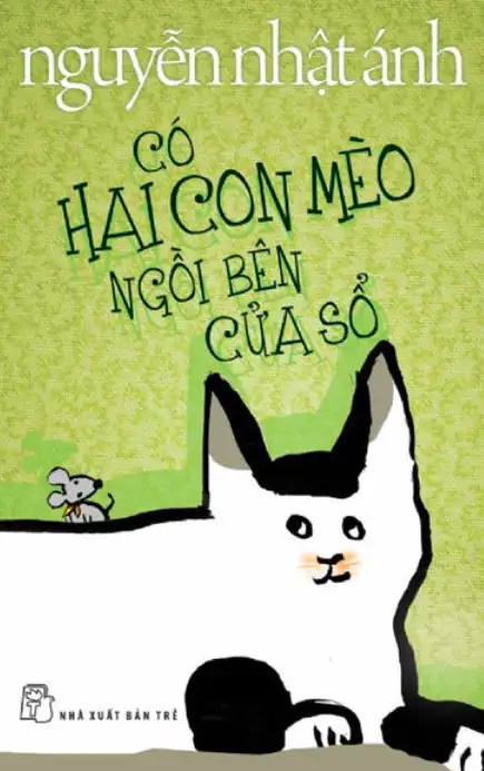 Có hai con mèo ngồi bên cửa sổ