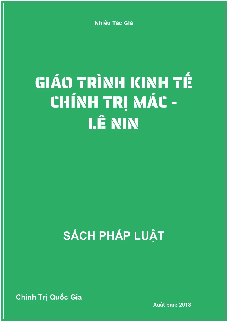 Giáo trình kinh tế chính trị Mác - Lê Nin