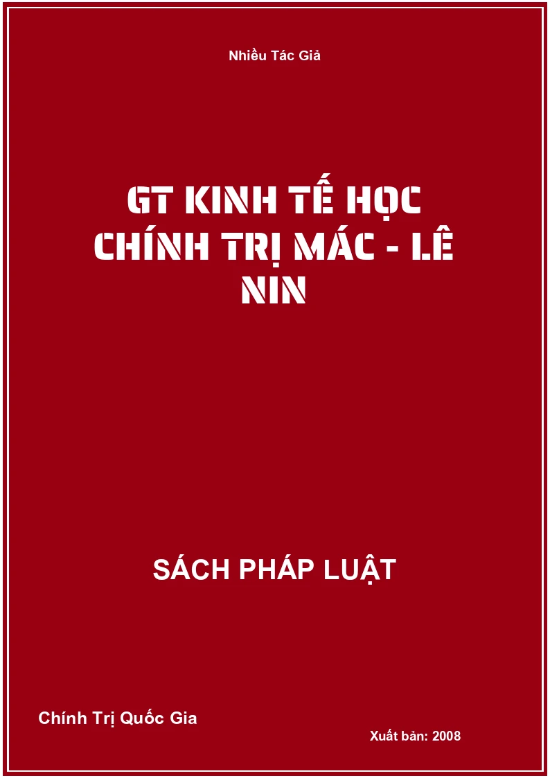 GT kinh tế học chính trị Mác - Lê Nin