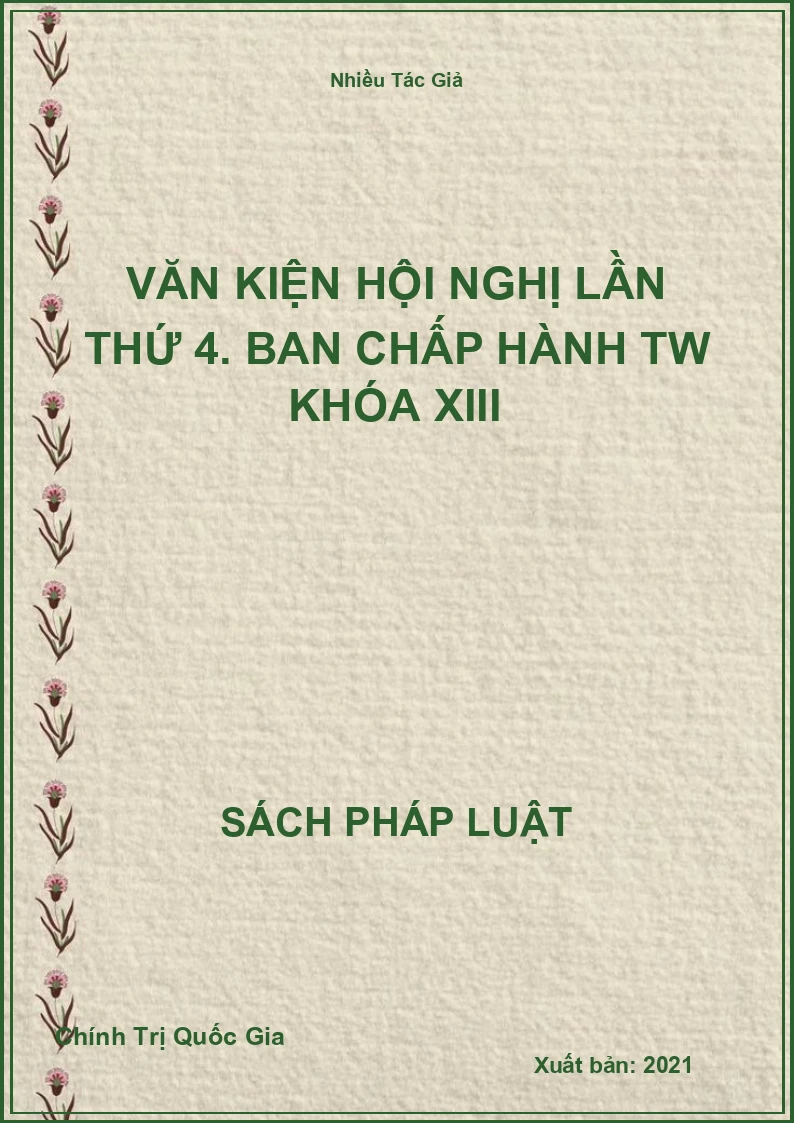 Văn kiện hội nghị lần thứ 4. Ban chấp hành TW khóa XIII