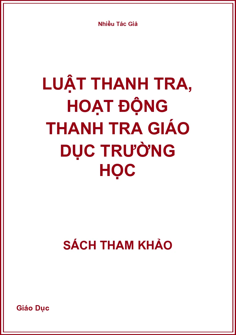Luật thanh tra, hoạt động thanh tra giáo dục trường học