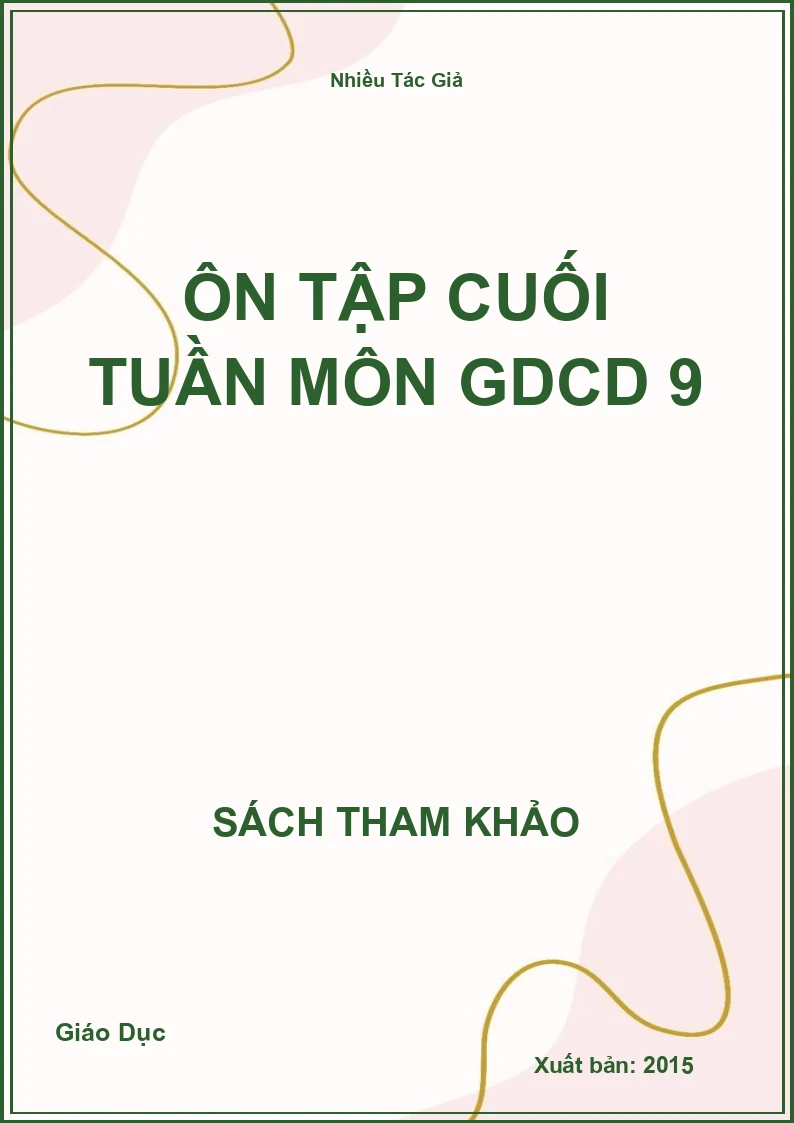 Ôn tập cuối tuần môn GDCD 9