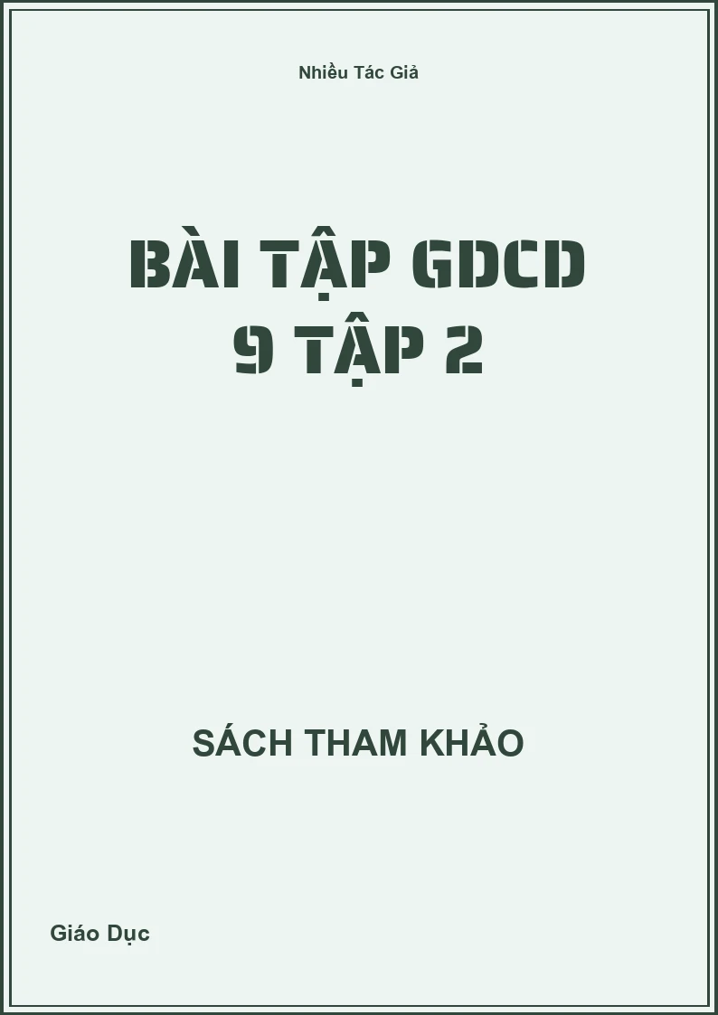 Bài tập GDCD 9 Tập 2