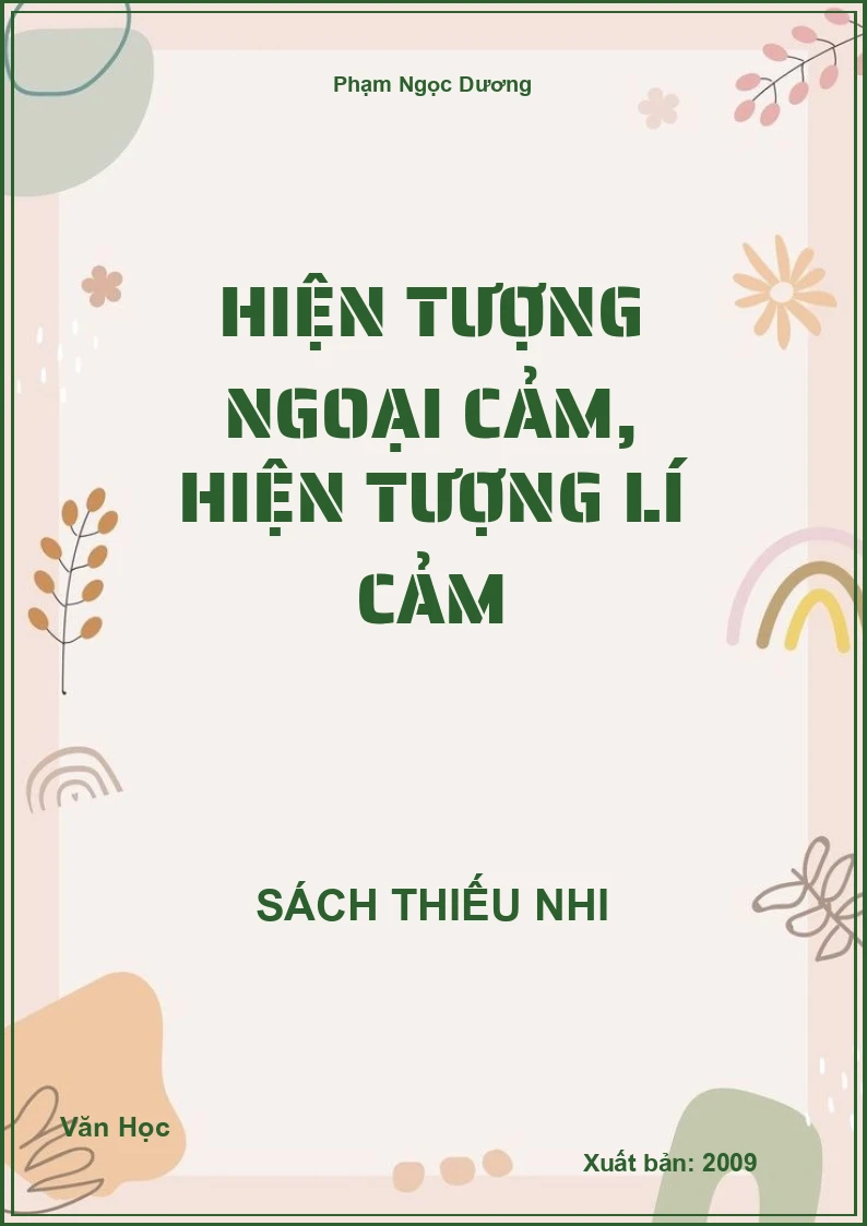 Hiện tượng ngoại cảm, hiện tượng lí cảm