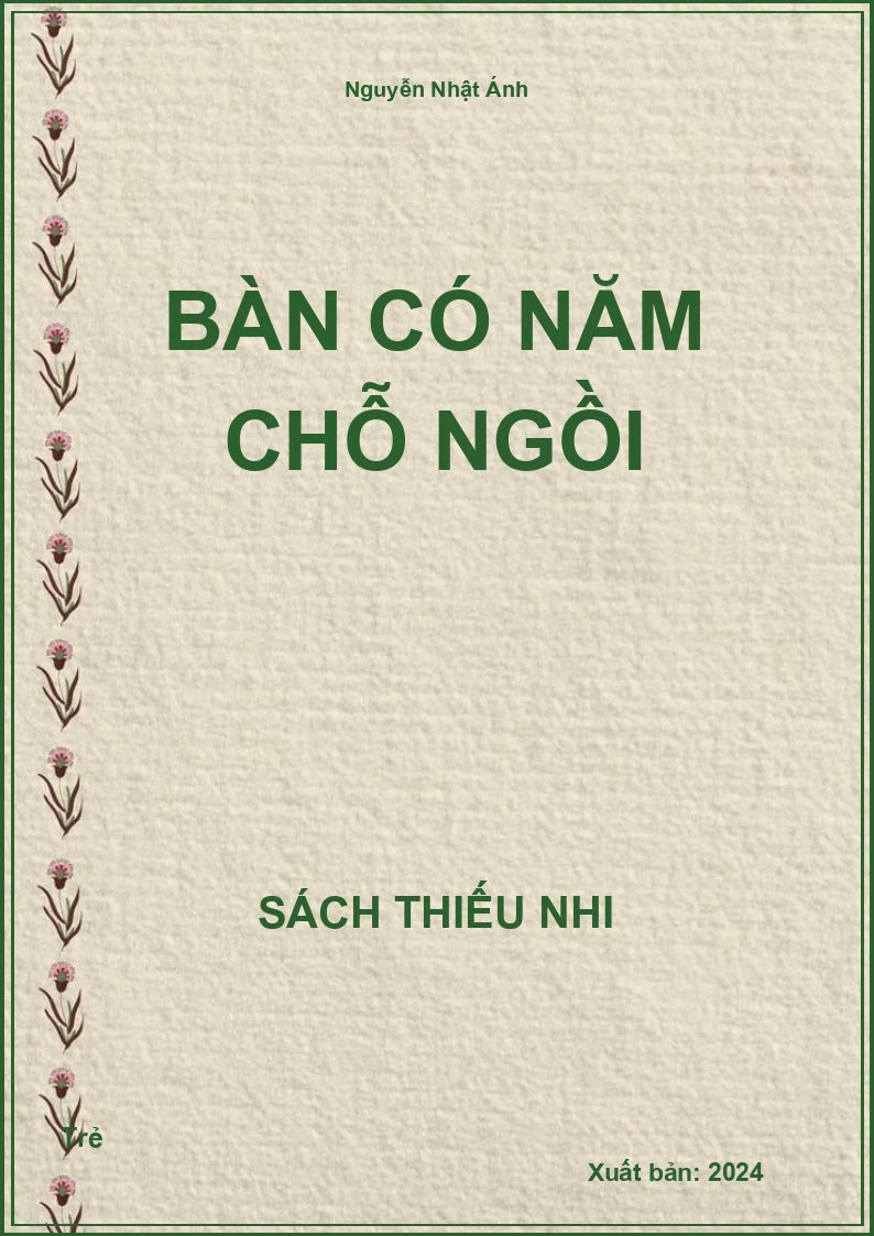 Bàn có năm chỗ ngồi