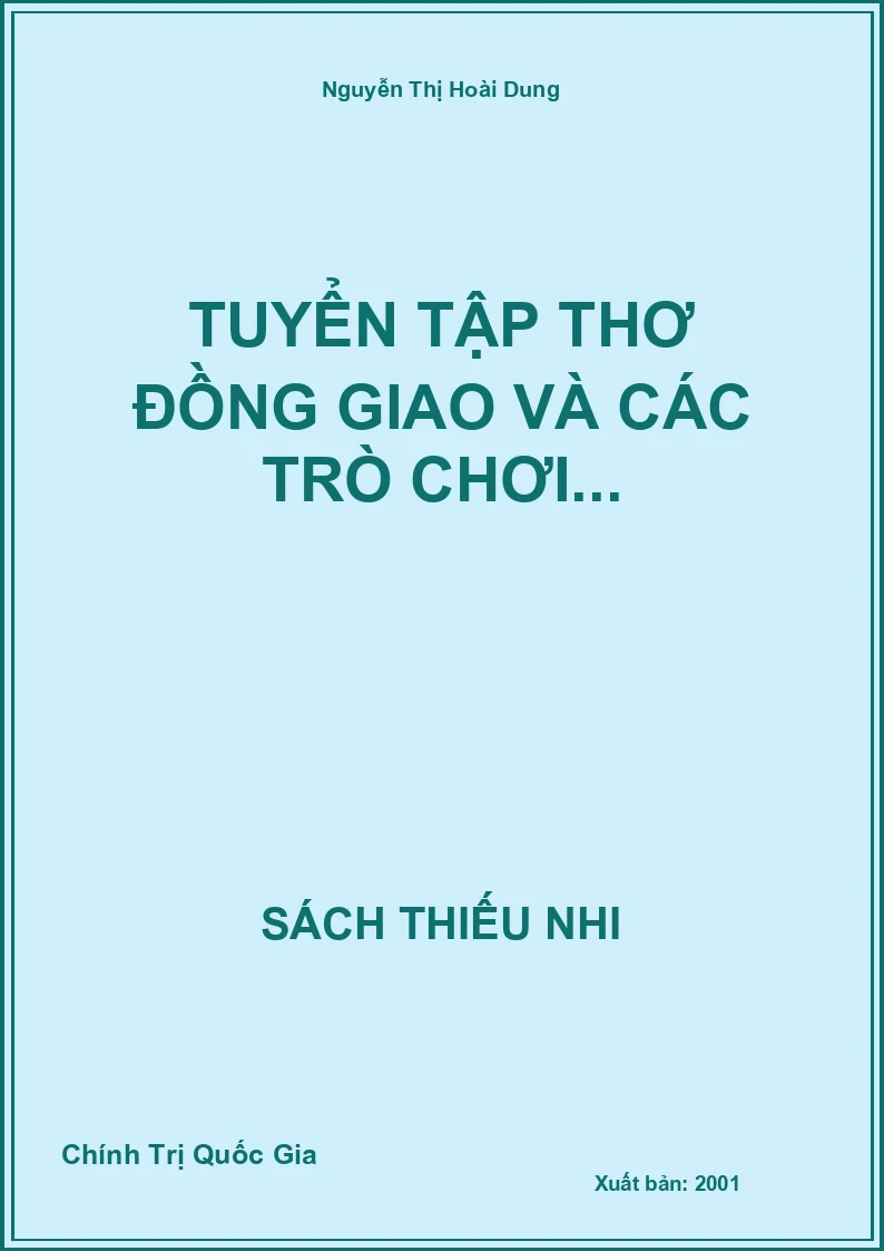 Tuyển tập thơ đồng giao và các trò chơi...