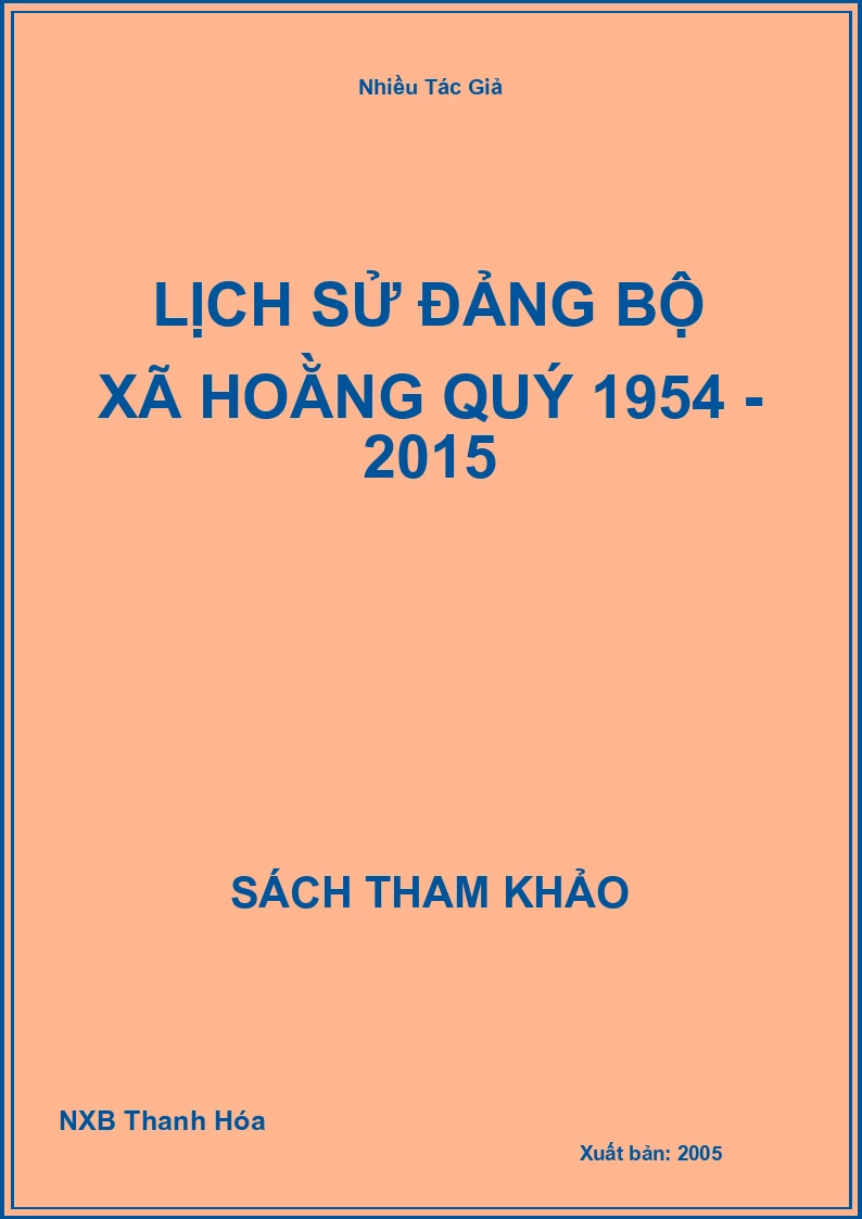 Lịch Sử Đảng bộ xã Hoằng Quý 1954 - 2015
