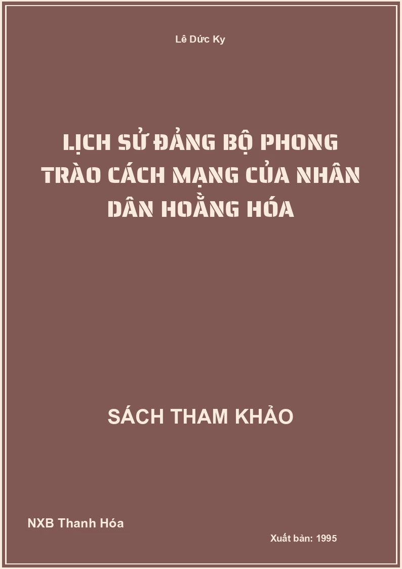 Lịch Sử Đảng bộ phong trào cách mạng của nhân dân Hoằng Hóa