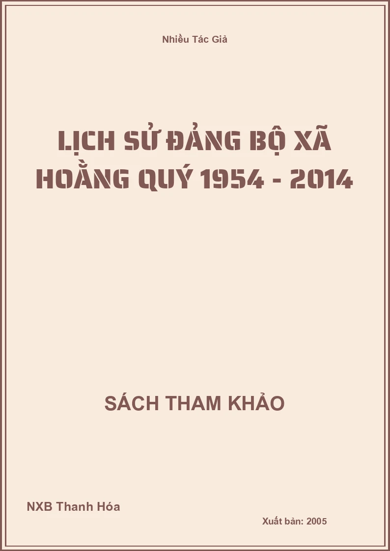 Lịch Sử Đảng bộ xã Hoằng Quý 1954 - 2014