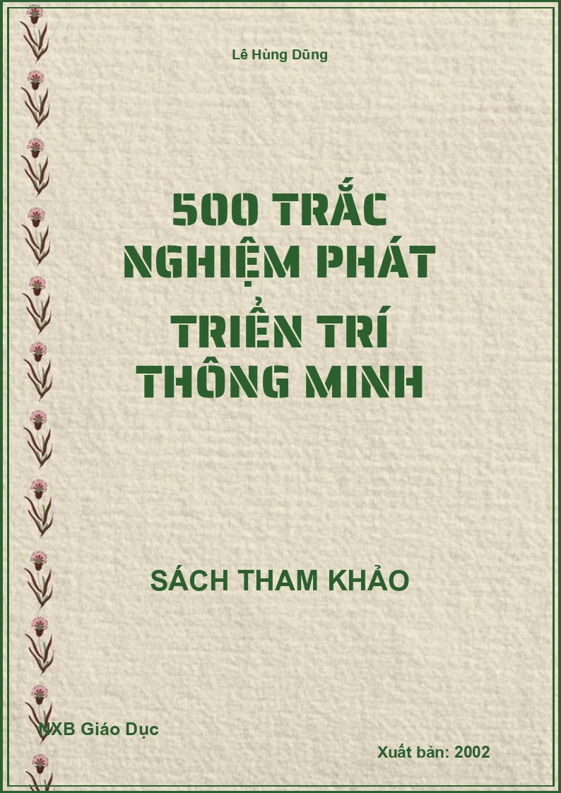 500 trắc nghiệm phát triển trí thông minh