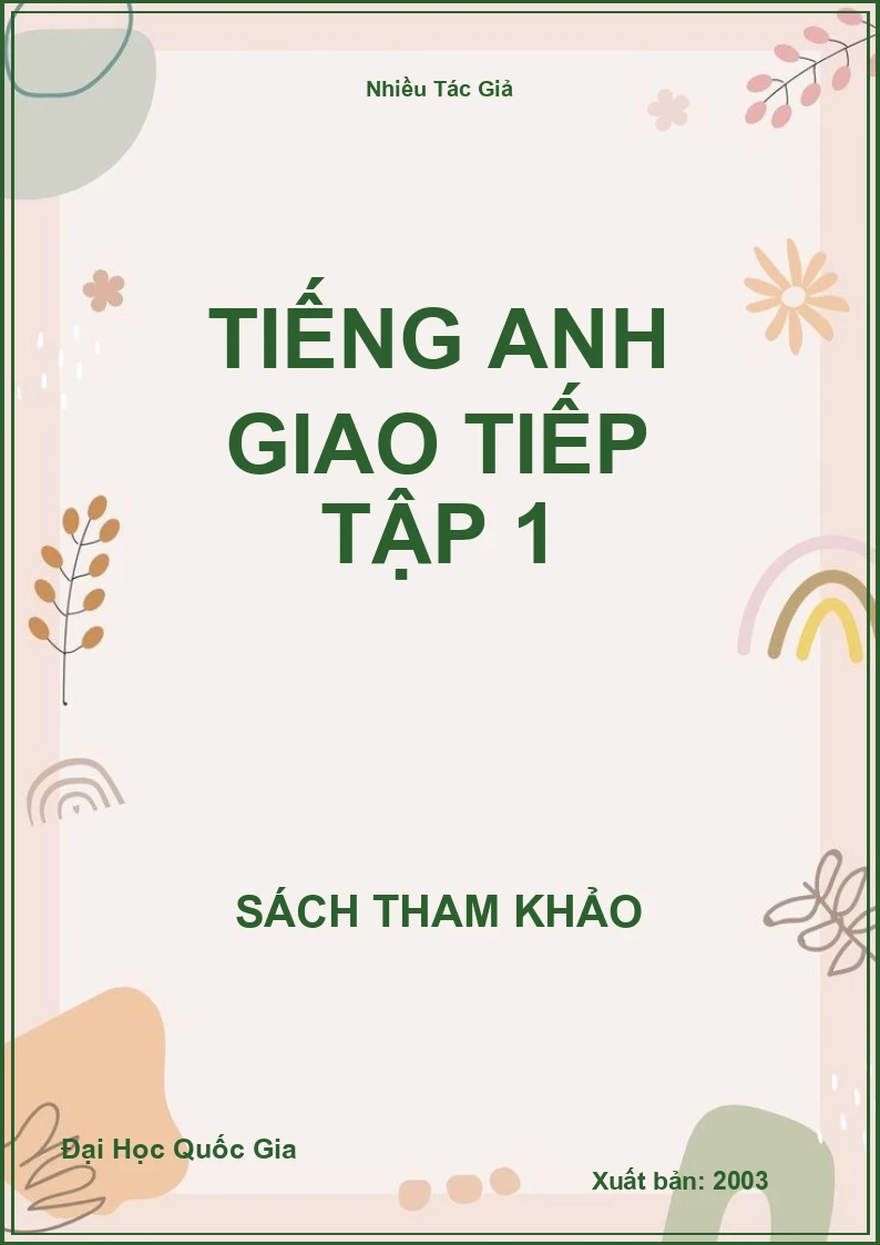Tiếng Anh giao tiếp Tập 1