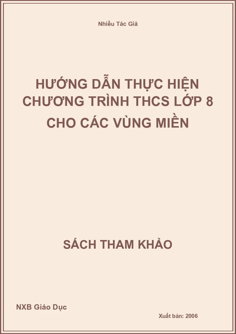 Hướng dẫn thực hiện chương trình THCS lớp 8 cho các vùng miền