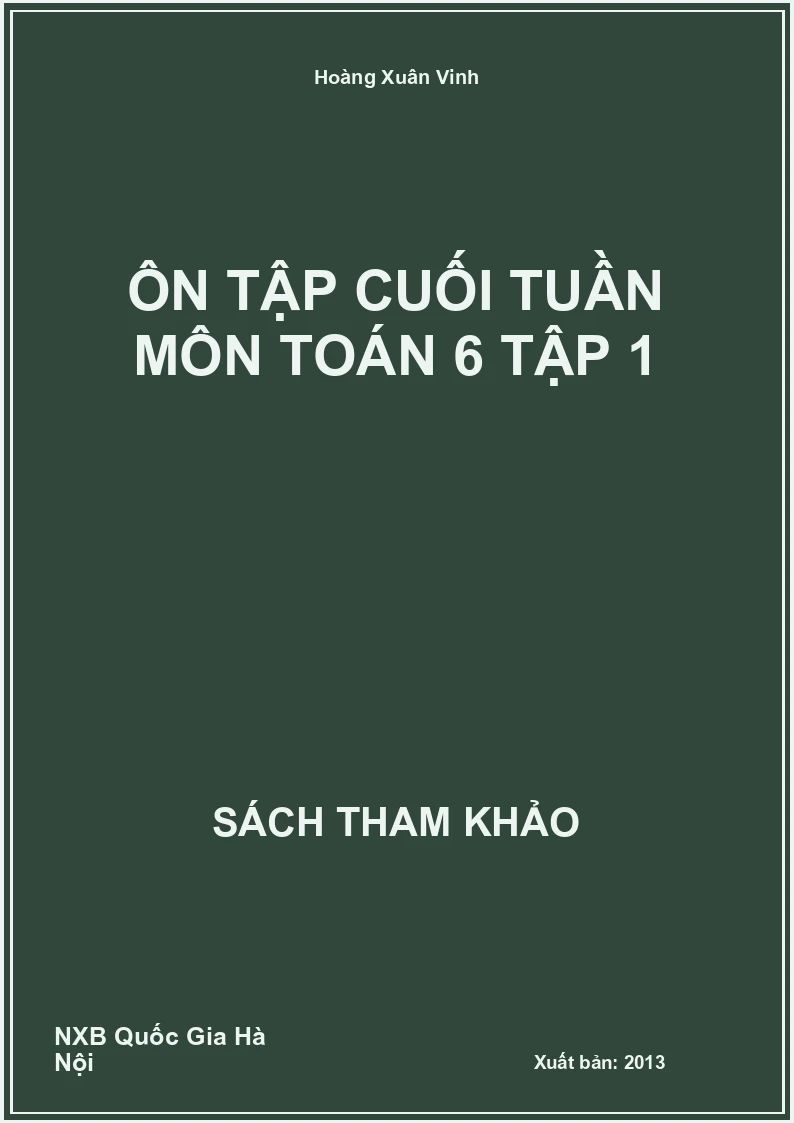 Ôn tập cuối tuần môn Toán 6 Tập 1