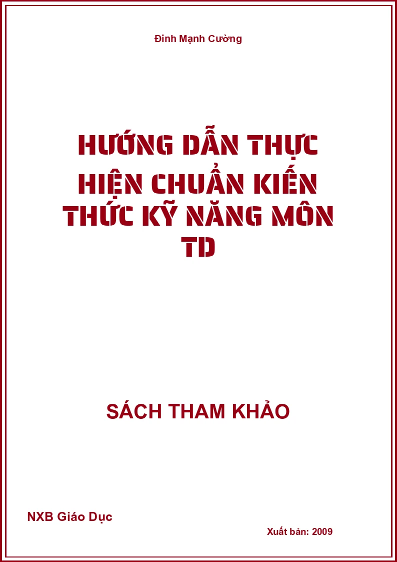 Hướng dẫn thực hiện chuẩn kiến thức kỹ năng môn TD