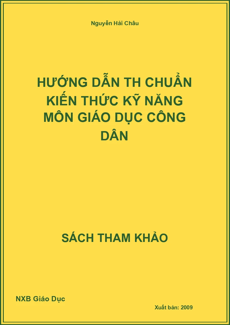 Hướng dẫn TH chuẩn kiến thức kỹ năng môn Giáo Dục Công Dân