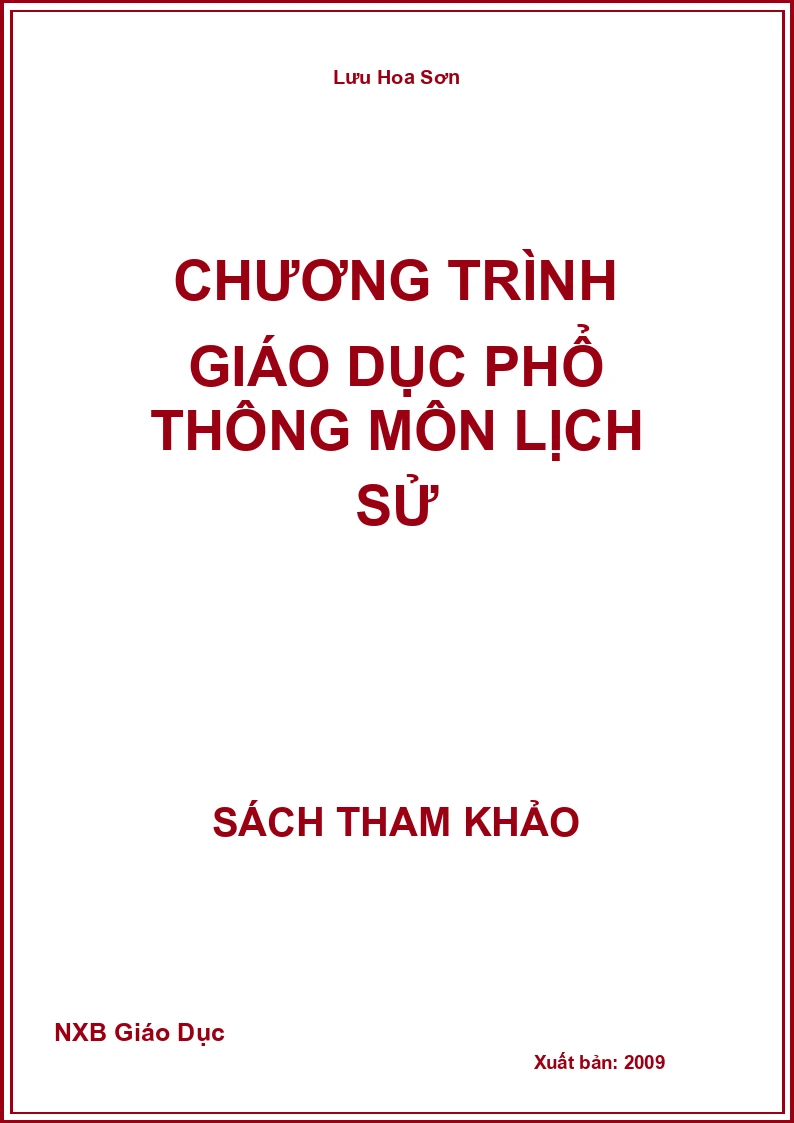 Chương trình giáo dục phổ thông môn Lịch Sử