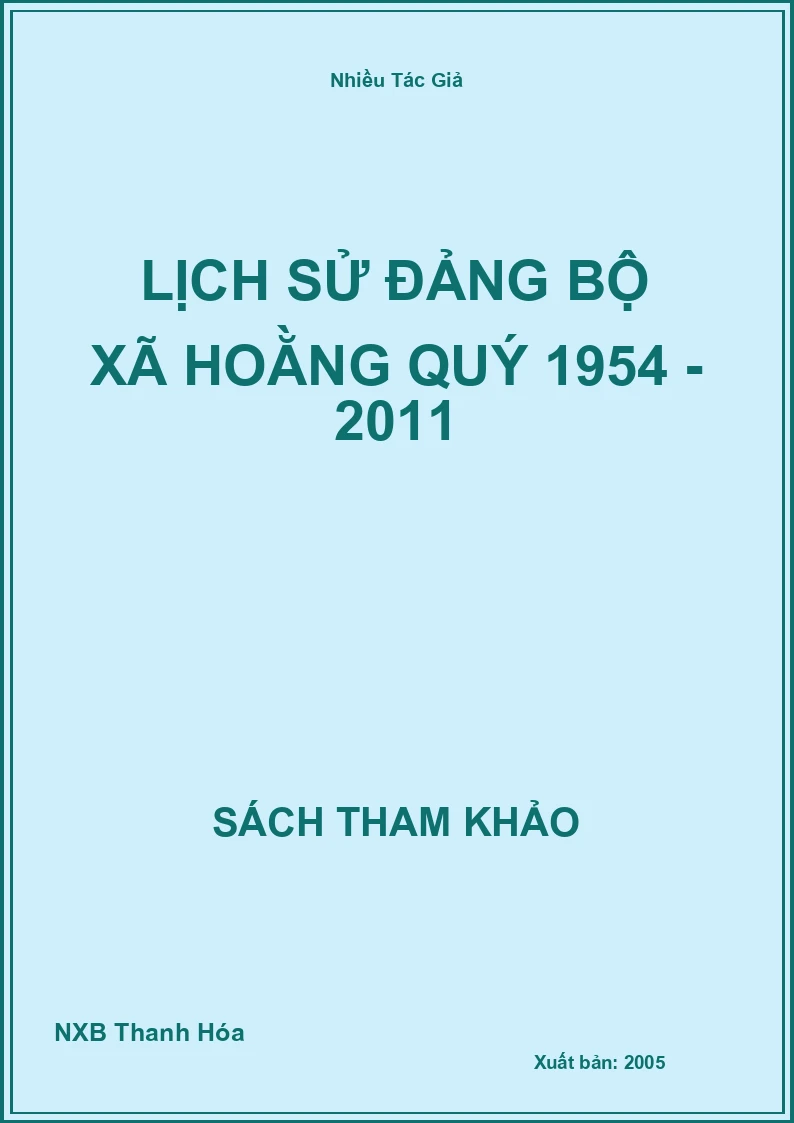 Lịch Sử Đảng bộ xã Hoằng Quý 1954 - 2011