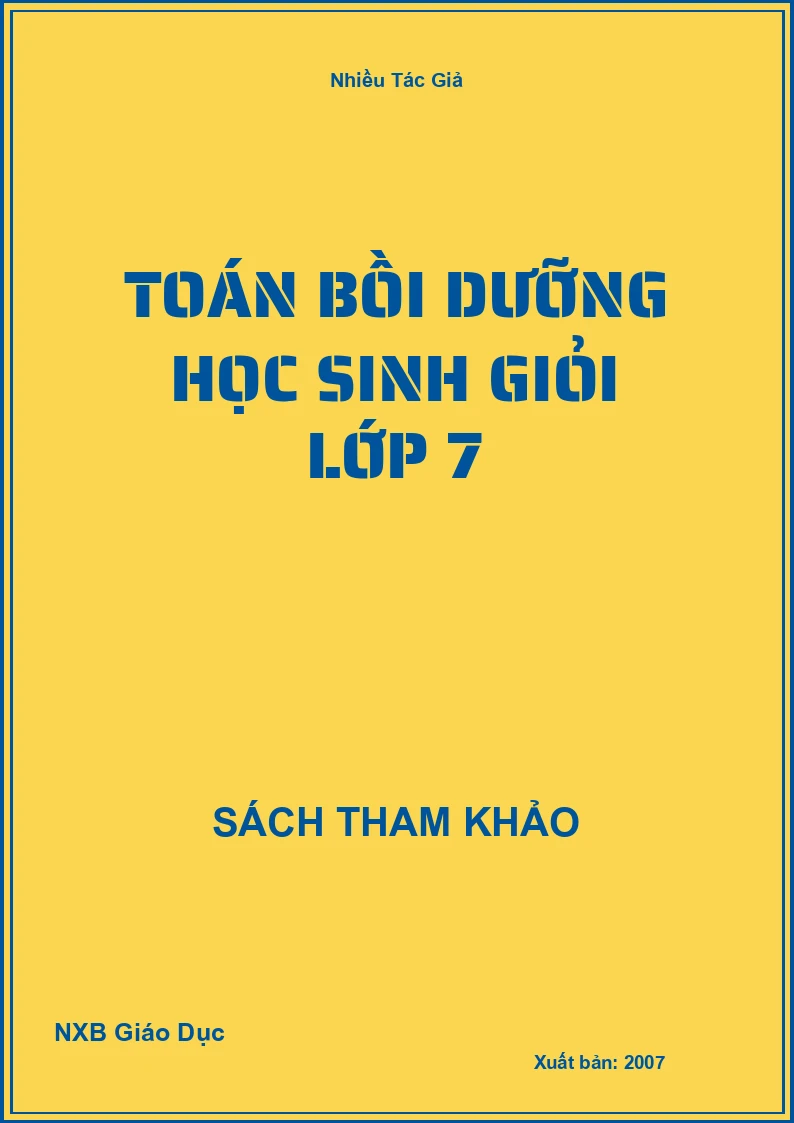 Toán bồi dưỡng học sinh giỏi lớp 7