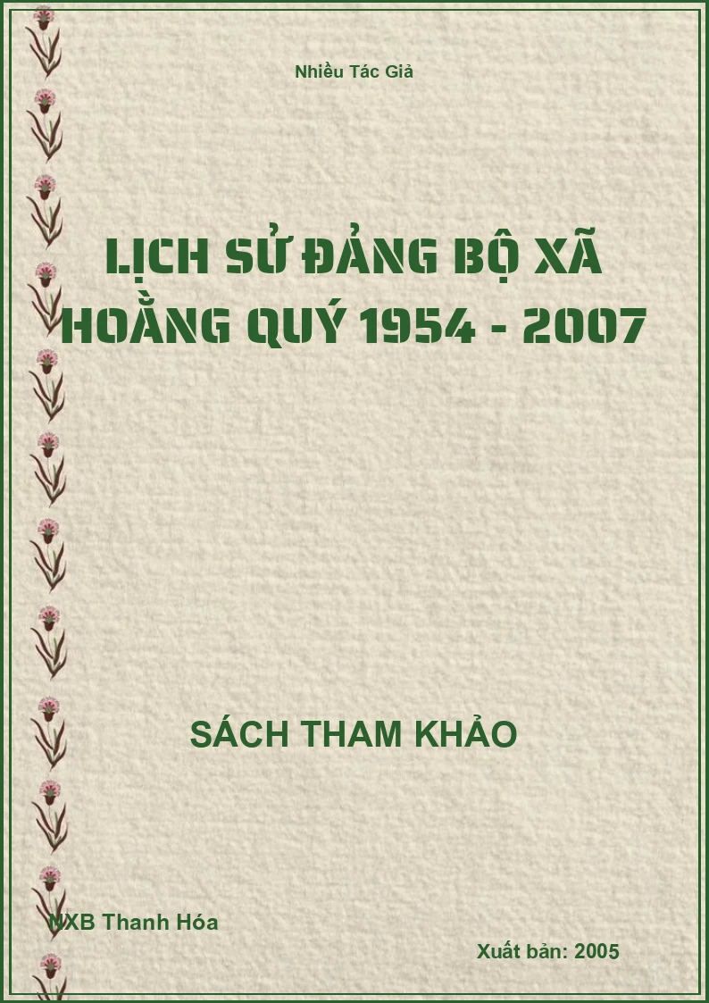 Lịch Sử Đảng bộ xã Hoằng Quý 1954 - 2007
