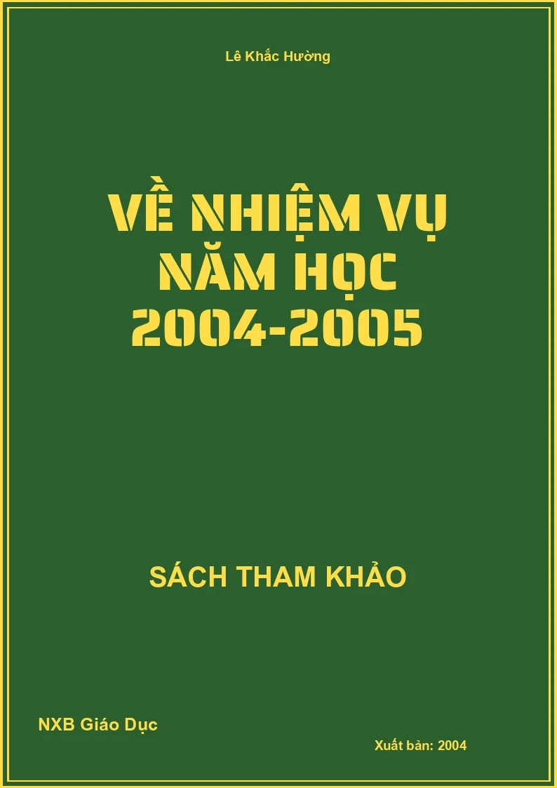 Về nhiệm vụ năm học 2004-2005
